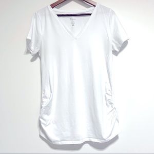 White v-neck short sleeve maternity tee size M